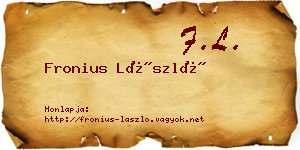 Fronius László névjegykártya