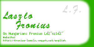 laszlo fronius business card